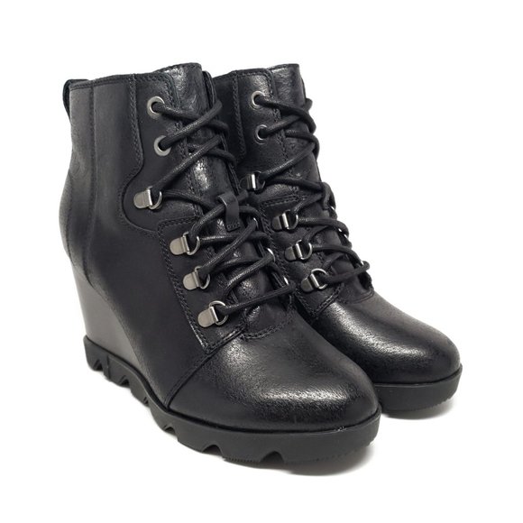 Sorel Joan Uptown Leather Wedge Boots 7.5 8 9 10 - Picture 5 of 7